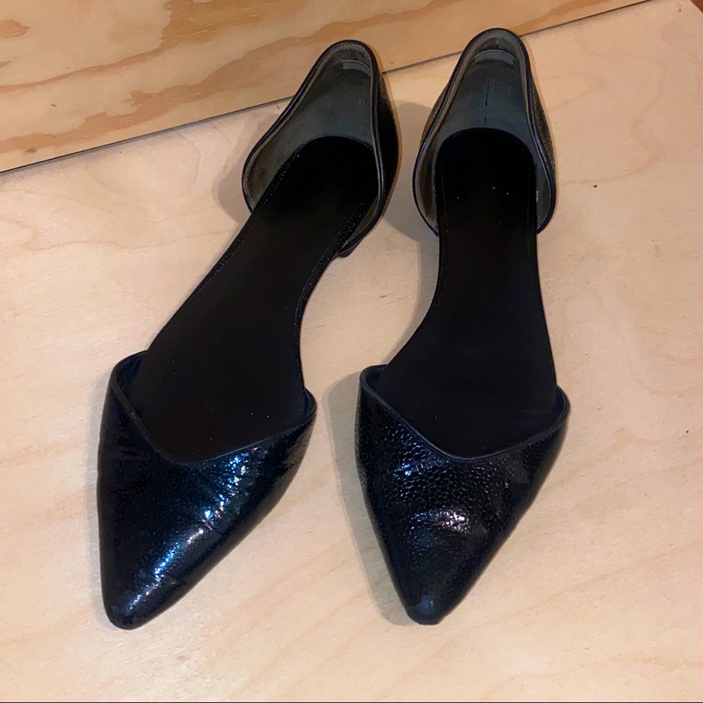 3.1 Phillip Lim textured full leather d’orsay flats